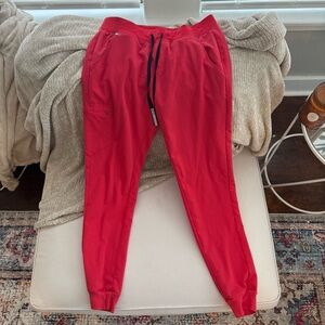 FIGS Red Scrub Joggers TALL